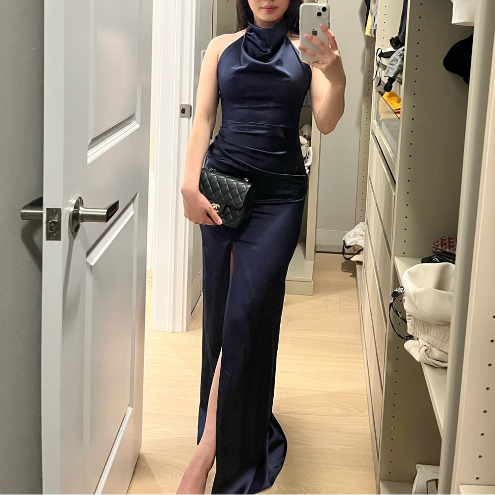 Elegant Navy Blue Halter Jumpsuit